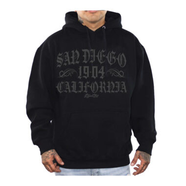 Dyse One Old English Tonal Pullover Hoodie Black Dyse One Old English Tonal Pullover Hoodie Black