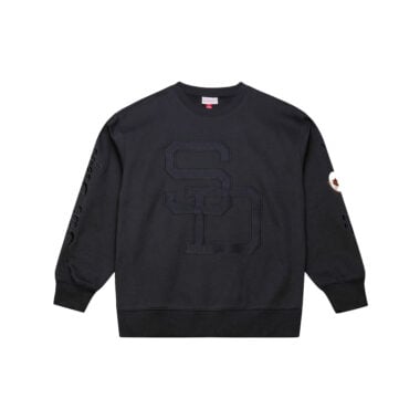 Mitchell & Ness San Diego Padres Phantom Fleece Crewneck Sweater Black