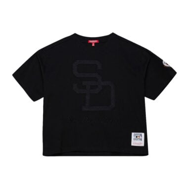 Mitchell & Ness San Diego Padres Phantom Women's Crop Short Sleeve T-Shirt Black