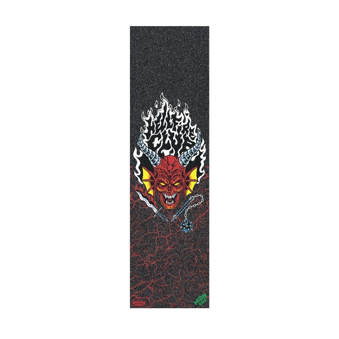 Mob Griptape x Stranger Things Hellfire Club Grip Tape 9in x 33in Mob Griptape x Stranger Things Hellfire Club Grip Tape 9in x 33in