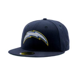 New Era 59Fifty Los Angeles Chargers Seau Draft 1990 Fitted Hat Navy Blue Gold