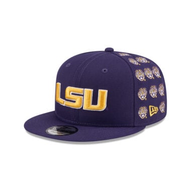 New Era 9Fifty LSU Tigers Sticker Helmet Snapback Hat Purple Gold