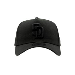 New Era 9Forty San Diego Padres Blackout A-Frame Snapback Hat Black On Black