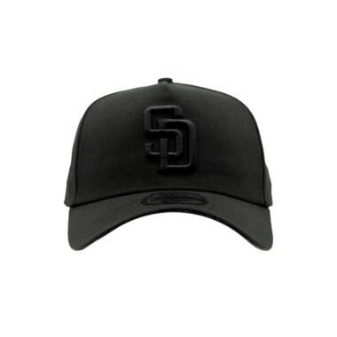 New Era 9Forty San Diego Padres Blackout A-Frame Snapback Hat Black On Black