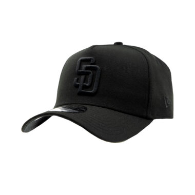 New Era 9Forty San Diego Padres Blackout A-Frame Snapback Hat Black On Black