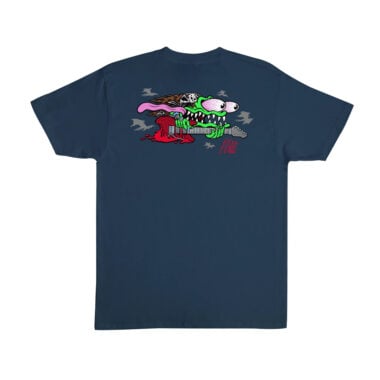 Santa Cruz x Stranger Things Eddie Slasher Short Sleeve Heavyweight T-Shirt Blue Dusk