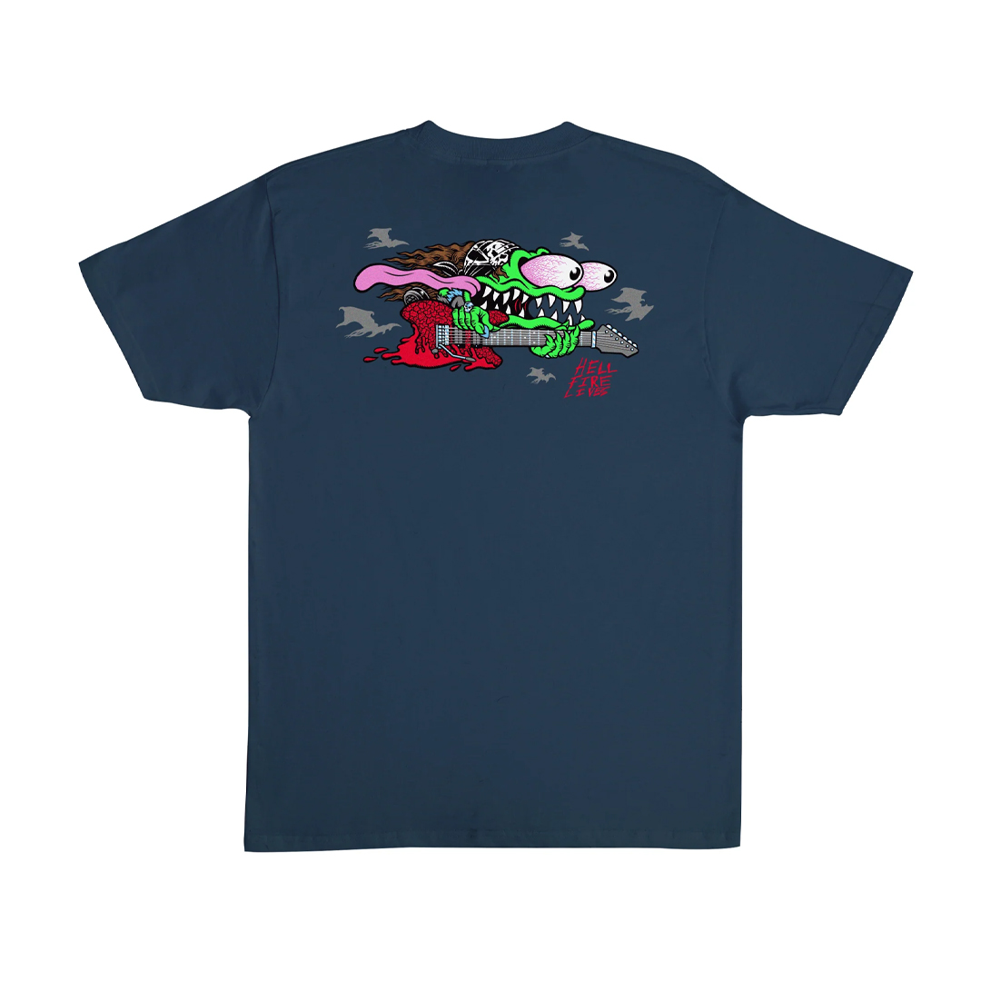 Santa Cruz x Stranger Things Eddie Slasher Short Sleeve Heavyweight T-Shirt Blue Dusk Santa Cruz x Stranger Things Eddie Slasher Short Sleeve Heavyweight T-Shirt Blue Dusk - Image 2