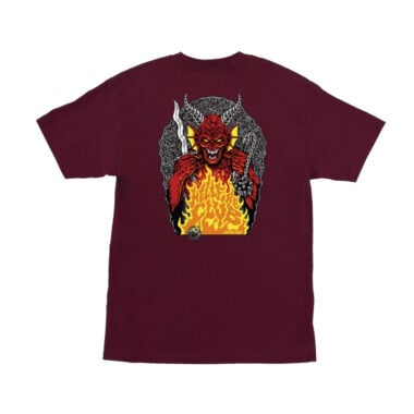 Santa Cruz x Stranger Things Hellfire Pit Short Sleeve Heavyweight T-Shirt Maroon