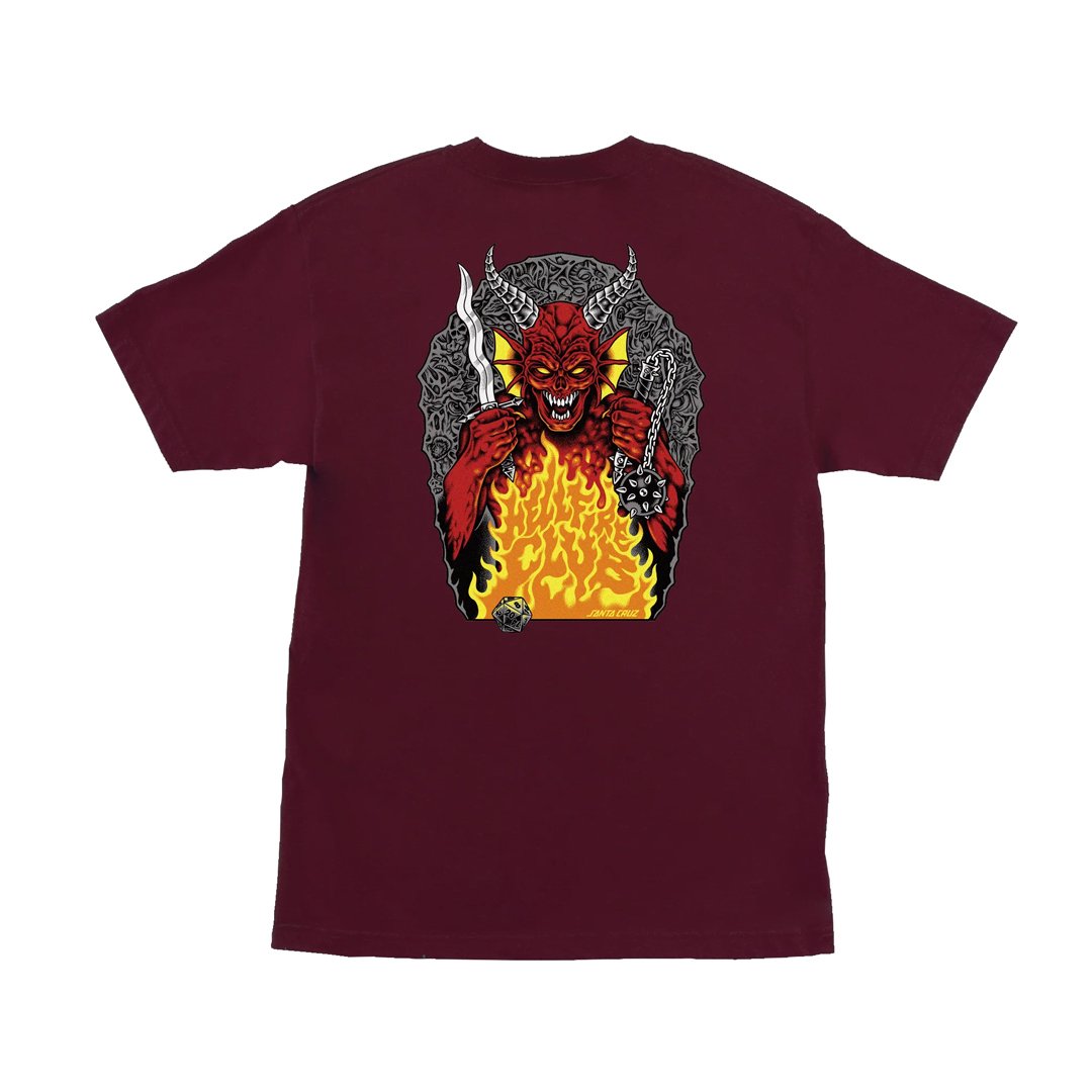 Santa Cruz x Stranger Things Hellfire Pit Short Sleeve Heavyweight T-Shirt Maroon Santa Cruz x Stranger Things Hellfire Pit Short Sleeve Heavyweight T-Shirt Maroon - Image 2