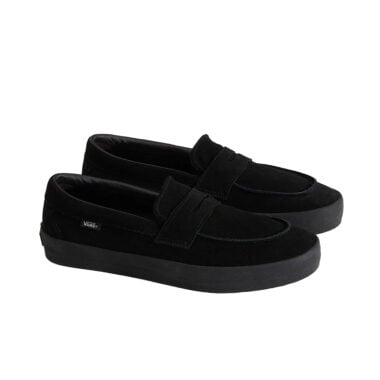 Vans Skate Loafer Shoes Black Black Suede