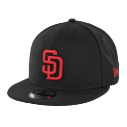 New Era 9Fifty San Diego Padres Snapback Hat Black Red