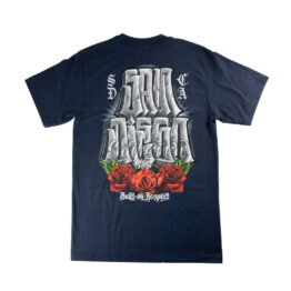 Dyse One Roses Branded Short Sleeve T-Shirt Navy Blue