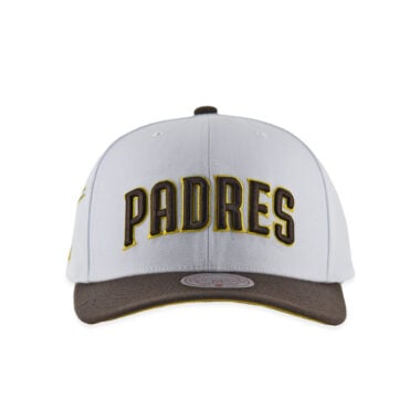 Mitchell & Ness San Diego Padres Evergreen Pro Arch Adjustable Snapback Hat White Mitchell & Ness San Diego Padres Evergreen Pro Arch Adjustable Snapback Hat White