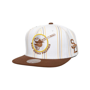 Mitchell & Ness San Diego Padres Triplin Cooperstown Snapback Hat White