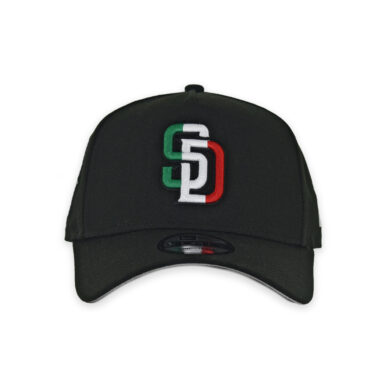 New Era 9Forty San Diego Padres Mexico Tricolor A-Frame Snapback Hat Black