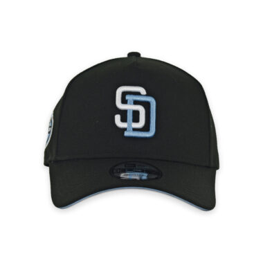 New Era 9Forty San Diego Padres A-Frame Snapback Hat Black Light Blue