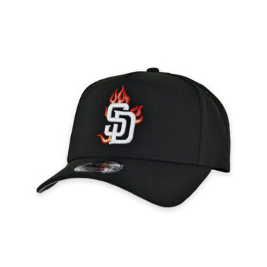 New Era 9Forty San Diego Padres A-Frame En Fuego Snapback Hat Black White