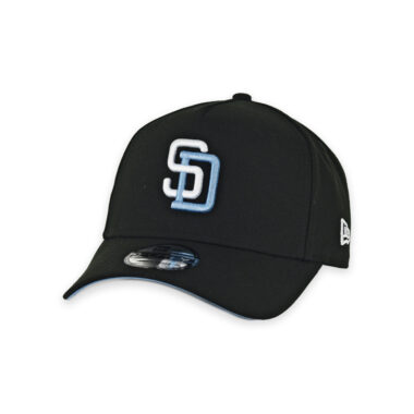 New Era 9Forty San Diego Padres A-Frame Snapback Hat Black Light Blue