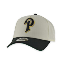 New Era 9Forty San Diego Padres P Logo Two Tone A-Frame Snapback Hat Chrome White Black