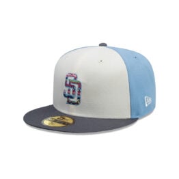 New Era 59Fifty San Diego Padres City Element Guatemala Fitted Hat Sky Blue White Gray
