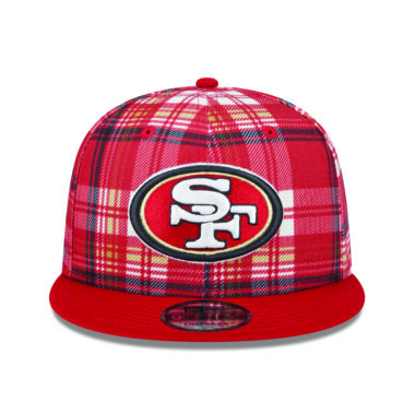 New Era 9Fifty San Francisco 49ers Sideline Statement Snapback Hat Red Plaid