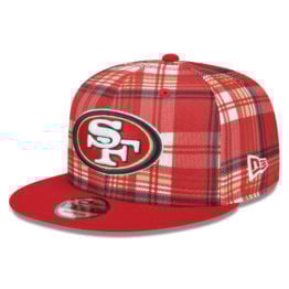 New Era 9Fifty San Francisco 49ers Sideline Statement Snapback Hat Red Plaid