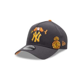 New Era 9Forty New York Yankees Dia De Los Muertos A-Frame Snapback Hat Black Orange