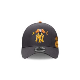 New Era 9Forty New York Yankees Dia De Los Muertos A-Frame Snapback Hat Black Orange