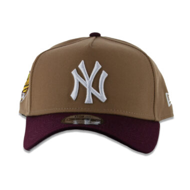 New Era 9Forty New York Yankees Two Tone A-Frame Snapback Hat Khaki White Maroon