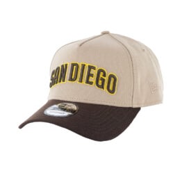 New Era 9Forty San Diego Padres Jersey Hook Arch Word Logo A-Frame Snapback Hat Camel Burnt Wood Brown
