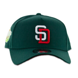 New Era 9Forty San Diego Padres Meridian A-Frame Snapback Hat Dark Green White Red