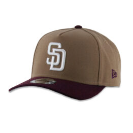 New Era 9Forty San Diego Padres Two Tone A-Frame Snapback Hat Khaki Maroon