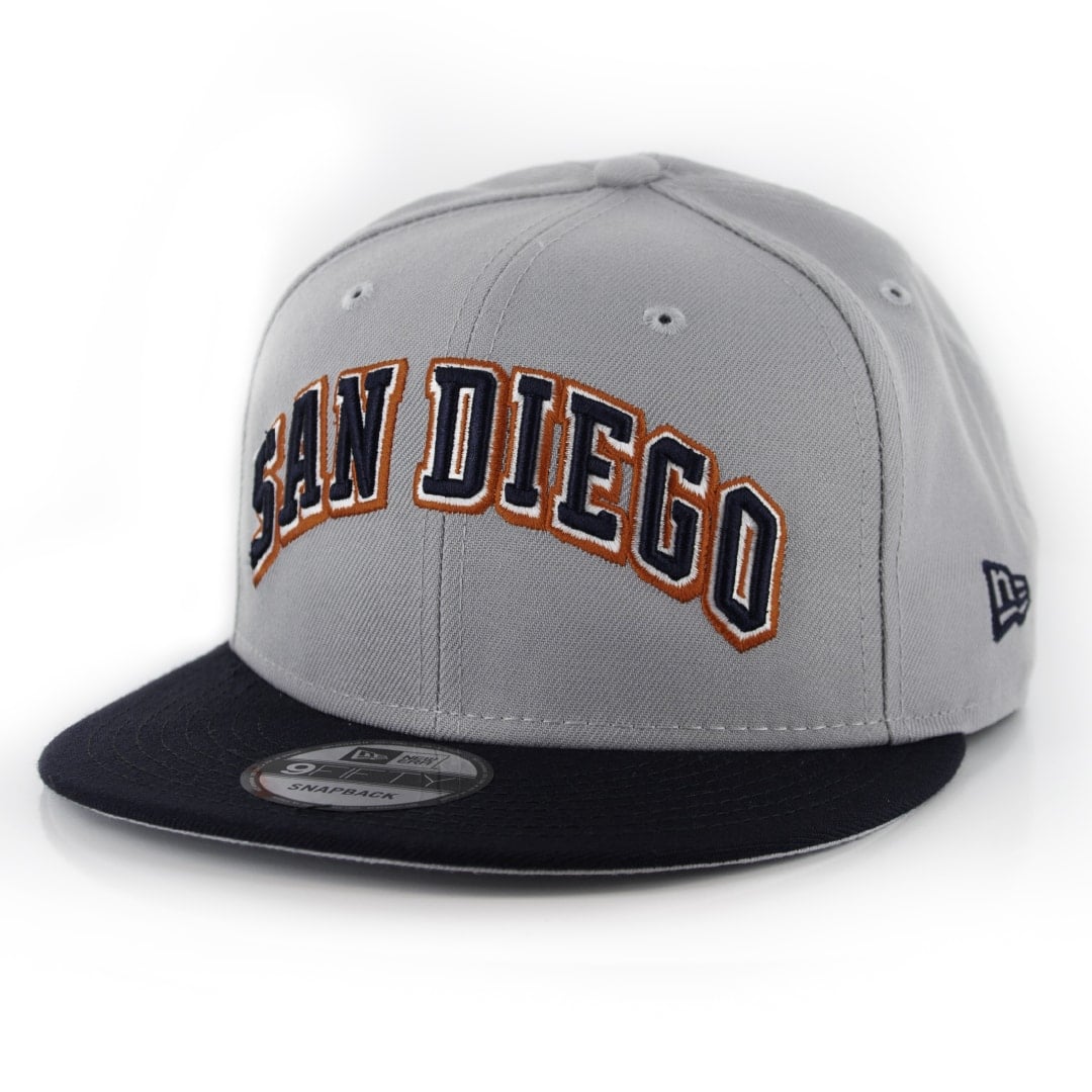 New Era 9Fifty San Diego Padres Wordmark Snapback Hat Grey Dark