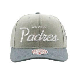 Mitchell & Ness San Diego Padres Thunderstorm Head Coach Pro Snapback Hat Two Tone Grey