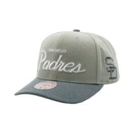 Mitchell & Ness San Diego Padres Thunderstorm Head Coach Pro Snapback Hat Two Tone Grey