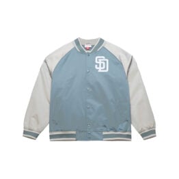 Mitchell & Ness San Diego Padres Thunderstorm Lightweight Satin Jacket Two Tone Grey
