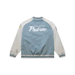 Mitchell & Ness San Diego Padres Thunderstorm Lightweight Satin Jacket Two Tone Grey