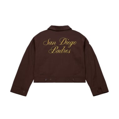 Mitchell & Ness San Diego Padres Women’s Script Mechanic Jacket Brown Gold Mitchell & Ness San Diego Padres Women’s Script Mechanic Jacket Brown Gold