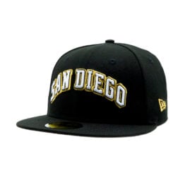 New Era 59Fifty San Diego Padres 619 Original Fitted Hat Black White Gold