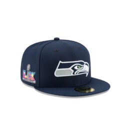 New Era 59Fifty Seattle Seahawks On Field Super Bowl LX Side Patch Fitted Hat Navy Blue