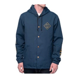 Salty Crew Tippet Snapfront Hooded Coaches Jacket Midnight Navy