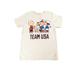 Team USA x Peanuts Snoopy Team Hockey Youth Short Sleeve T-Shirt Cream White