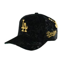 Mitchell & Ness Los Angeles Dodgers All In Pro Snapback Hat Black Gold
