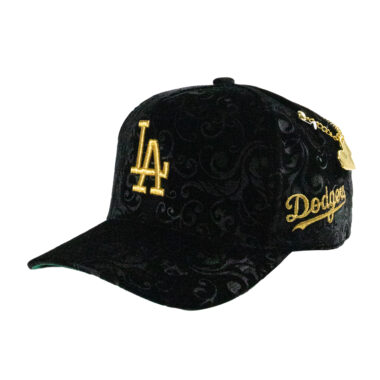 Mitchell & Ness Los Angeles Dodgers All In Pro Snapback Hat Black Gold