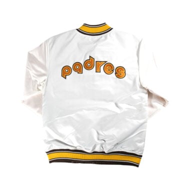 Mitchell & Ness San Diego Padres Reversible Lightweight Satin Jacket White Brown Mitchell & Ness San Diego Padres Reversible Lightweight Satin Jacket White Brown