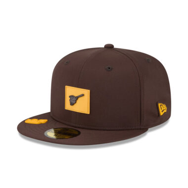 New Era 59Fifty San Diego Padres Clubhouse Alternate Friar Logo 2026 Fitted Hat Burnt Wood Brown Gold
