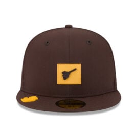 New Era 59Fifty San Diego Padres Clubhouse Alternate Friar Logo 2026 Fitted Hat Burnt Wood Brown Gold