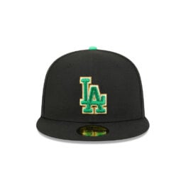 New Era 59Fifty Los Angeles Dodgers St Patricks Day 2026 Fitted Hat Black Kelly Green
