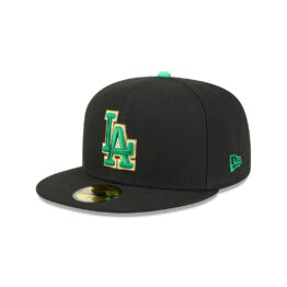 New Era 59Fifty Los Angeles Dodgers St Patricks Day 2026 Fitted Hat Black Kelly Green