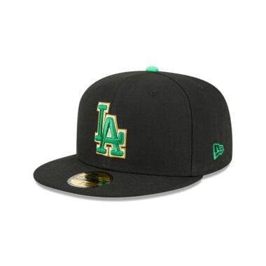 New Era 59Fifty Los Angeles Dodgers St Patricks Day 2026 Fitted Hat Black Kelly Green